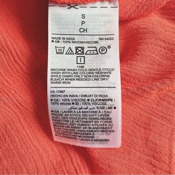 Old Navy Ruffled, Crinkle-Texture, Tie Front, Flutter Sleeve Boho Blouse- NWT Sm - Picture 9 of 10